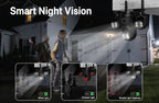 Caméra de Surveillance Extérieure WONSDAR WiFi à Trois Objectifs et Trois Écrans – Suivi Automatique, Vision Nocturne Couleur, Audio Bidirectionnel et IP66