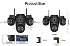 Caméra de Surveillance Extérieure WONSDAR WiFi à Trois Objectifs et Trois Écrans – Suivi Automatique, Vision Nocturne Couleur, Audio Bidirectionnel et IP66