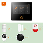 Staniot Sistema de Alarma Casa WiFi Tuya con Écran Tactile IPS 4,3" – Kit Alarme Sans Fil Intelligent et Connecté 