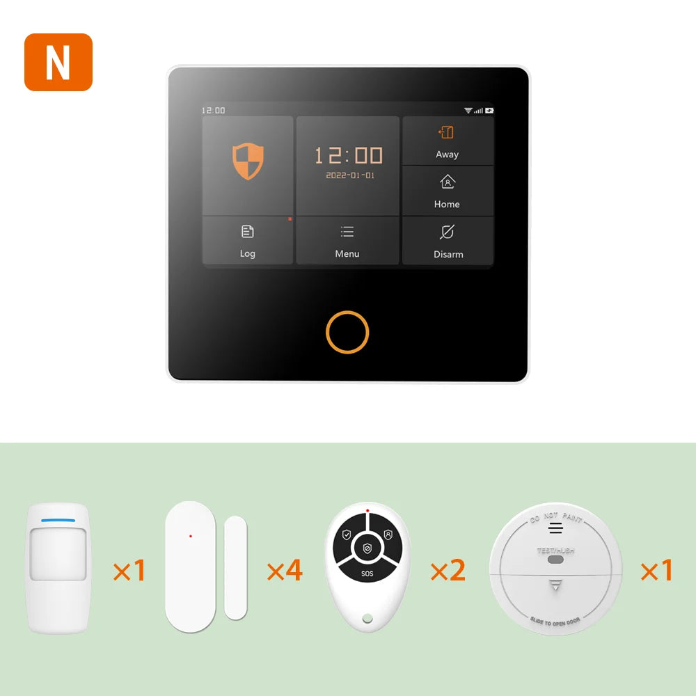 Staniot SecPanel 5 H502-4G - Sistema de alarma Maison Connecté 4G + WiFi con Sirène 105 dB, pantalla táctil y control Tuya / Alexa 