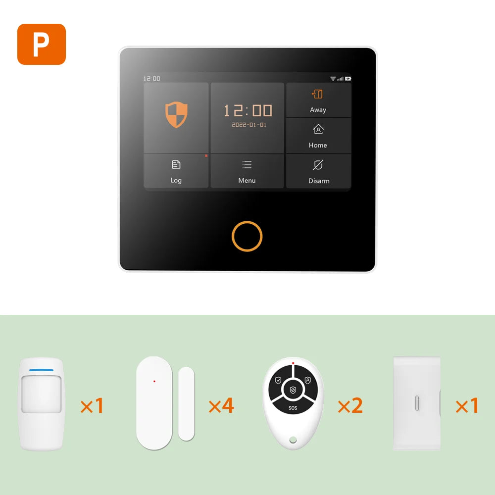Staniot SecPanel 5 H502-4G - Sistema de alarma Maison Connecté 4G + WiFi con Sirène 105 dB, pantalla táctil y control Tuya / Alexa 