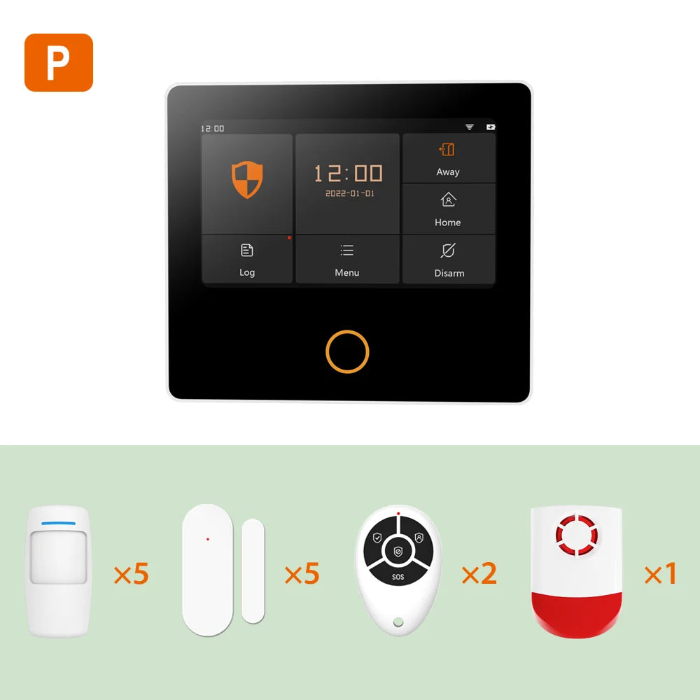 Staniot Sistema de Alarma Casa WiFi Tuya con Écran Tactile IPS 4,3" – Kit Alarme Sans Fil Intelligent et Connecté 