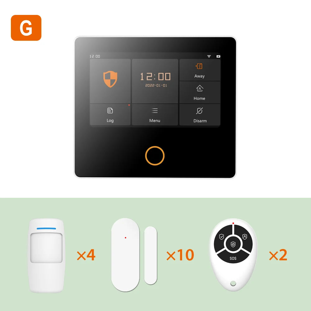 Staniot Sistema de Alarma Casa WiFi Tuya con Écran Tactile IPS 4,3" – Kit Alarme Sans Fil Intelligent et Connecté 