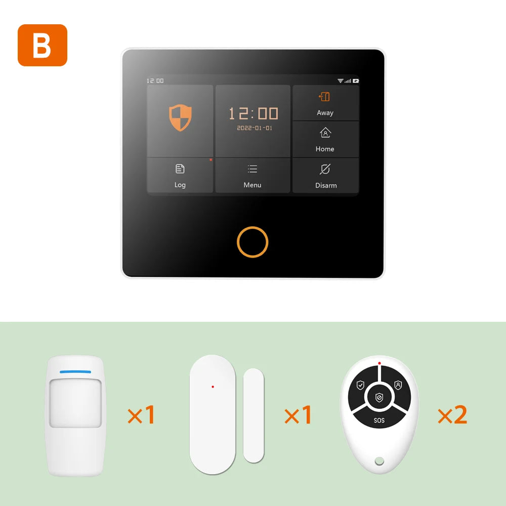 Staniot SecPanel 5 H502-4G - Sistema de alarma Maison Connecté 4G + WiFi con Sirène 105 dB, pantalla táctil y control Tuya / Alexa 