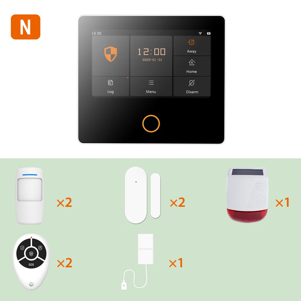 Staniot Sistema de Alarma Casa WiFi Tuya con Écran Tactile IPS 4,3" – Kit Alarme Sans Fil Intelligent et Connecté 