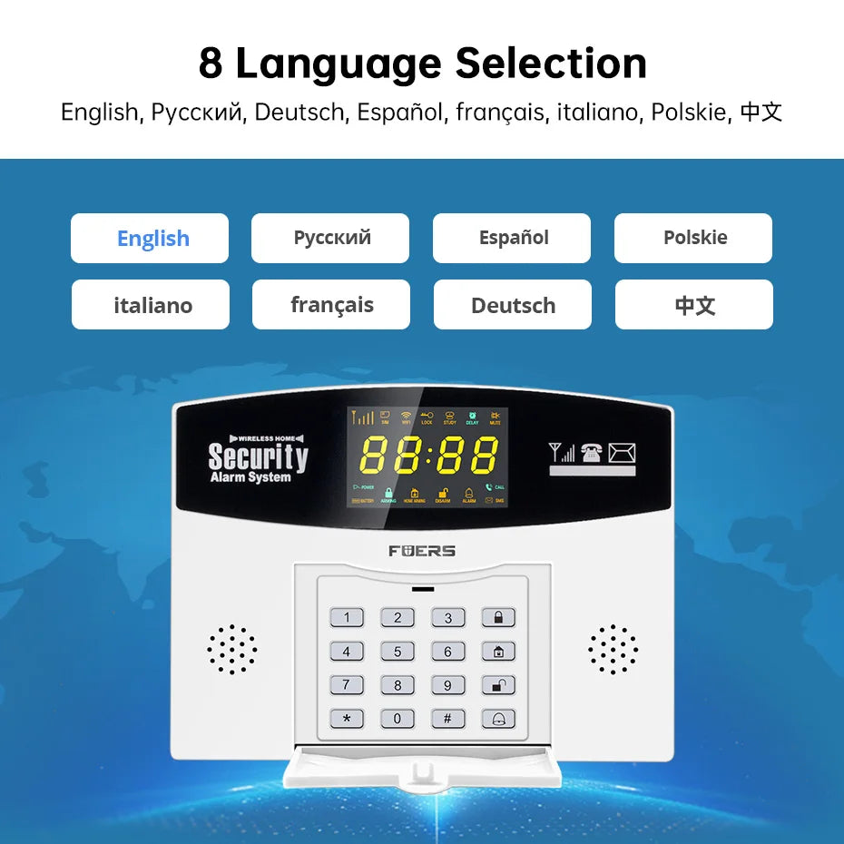 FUERS W210 – Système d’Alarme Maison Connecté Tuya WiFi & GSM avec Écran LCD Couleur, Kit Sécurité Sans Fil et Caméra IP 3MP