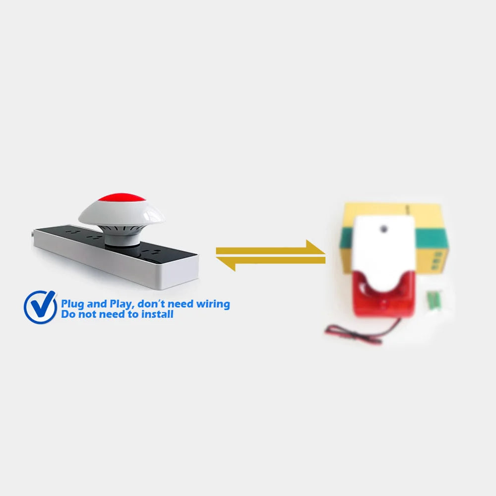 KERUI J009 Sirène d’Alarme Sans Fil 433MHz avec Flash Rouge – Sirène Puissante 110 dB pour Système de Sécurité Maison