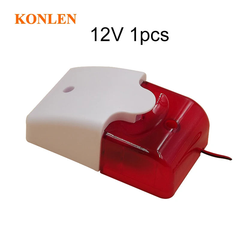 Sirène Filaire avec Flash Rouge KONLEN KL-YSS 110 dB – Alarma sonora y visual 9V/12V para seguridad interior