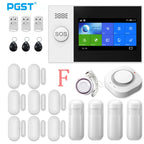 PGST PG107 – Sistema de alarma Maison Connecté Tuya con pantalla táctil 4,3", WiFi y GSM, detectores de movimiento y humo
