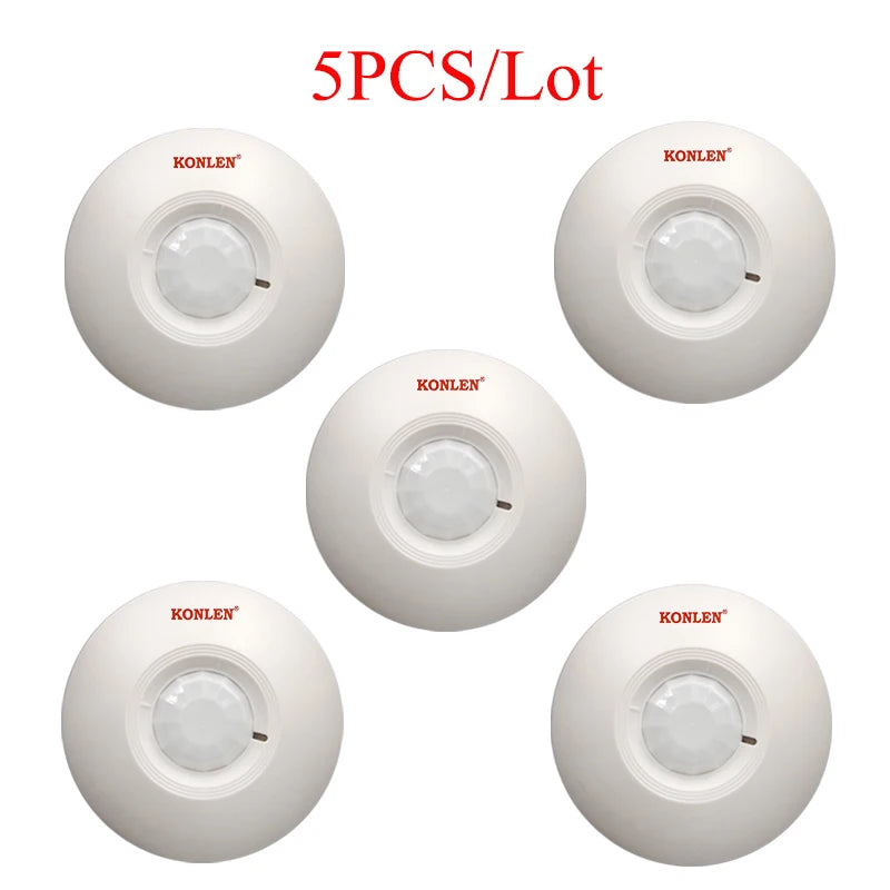 Detector de movimiento Filaire PIR Plafond 360° KONLEN KL-YCS 12V – Capteur Infrarouge Circulaire pour Système d'Alarme Maison et Locaux 