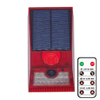 Alarma solar exterior con detector de movimiento PIR y Sirène 129 dB – Lámpara de seguridad multifunción con comando de teléfono 