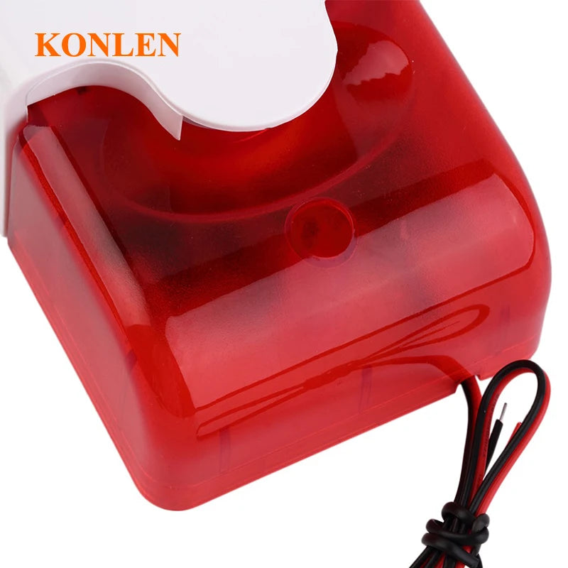 Sirène Filaire avec Flash Rouge KONLEN KL-YSS 110 dB – Alarma sonora y visual 9V/12V para seguridad interior