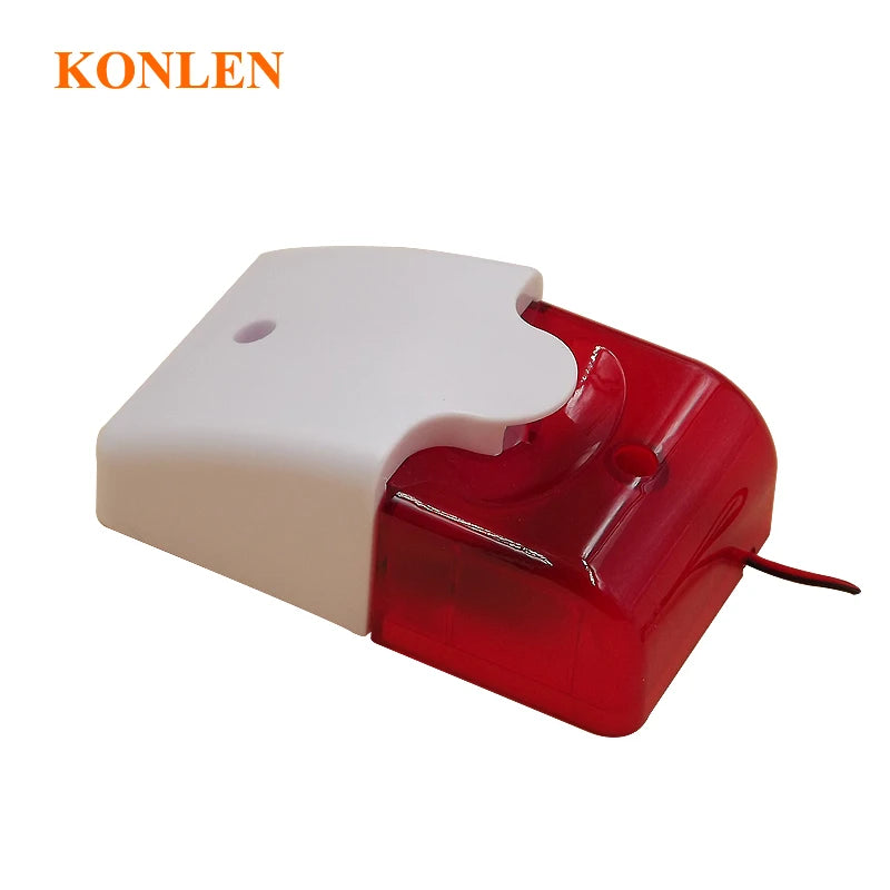 Sirène Filaire avec Flash Rouge KONLEN KL-YSS 110 dB – Alarma sonora y visual 9V/12V para seguridad interior