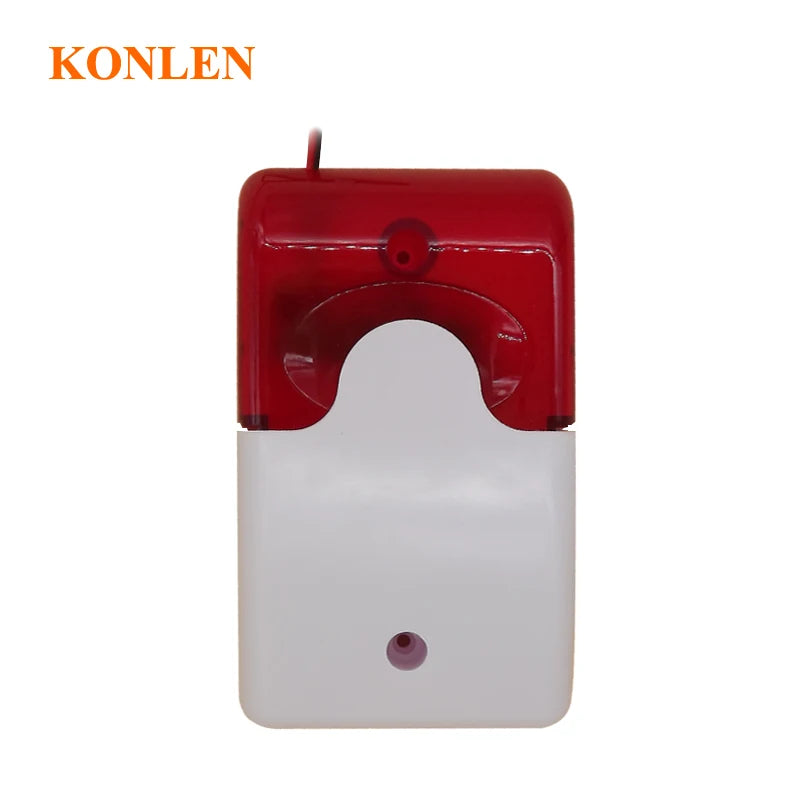 Sirène Filaire avec Flash Rouge KONLEN KL-YSS 110 dB – Alarma sonora y visual 9V/12V para seguridad interior