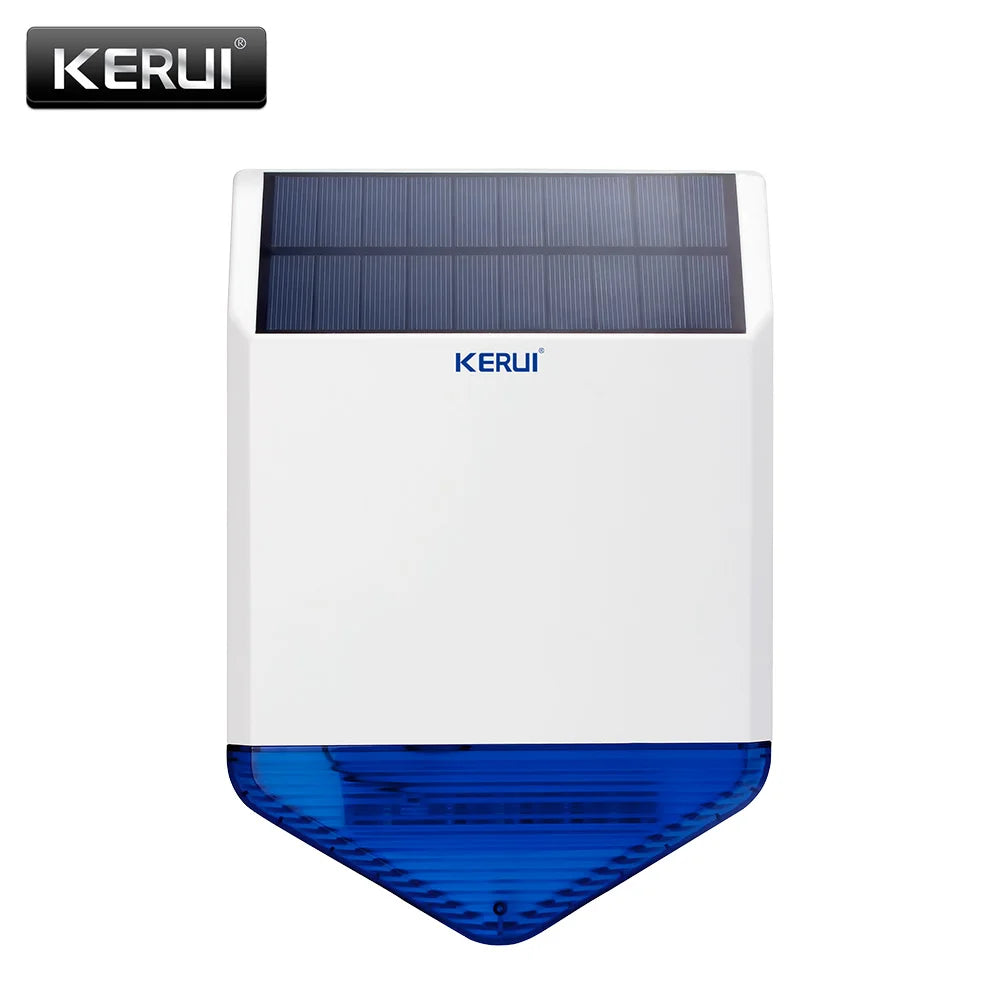 Sirène Extérieure Solaire KERUI SJ1 110 dB avec Flash Bleu – Sirène Sans Fil pour Système d’Alarme KERUI