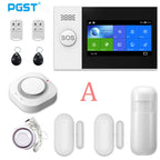 PGST PG107 – Sistema de alarma Maison Connecté Tuya con pantalla táctil 4,3", WiFi y GSM, detectores de movimiento y humo