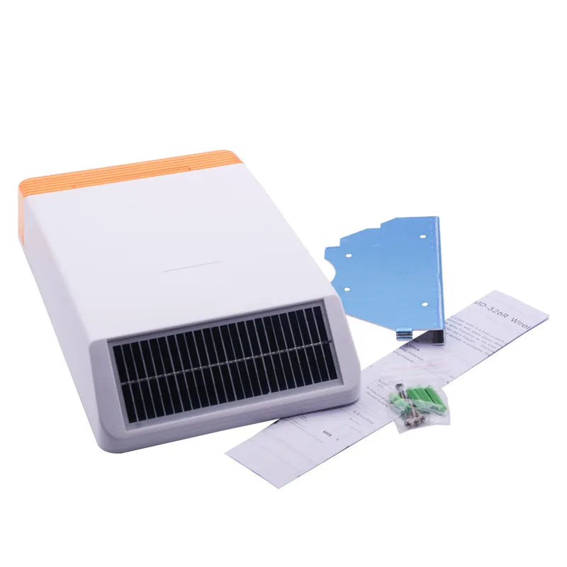 Solar-Außensirene Sans Fil FOCUS MD-326R 110 dB mit Stroboskop-Blitz – Abschreckungsalarm der Spitzenklasse