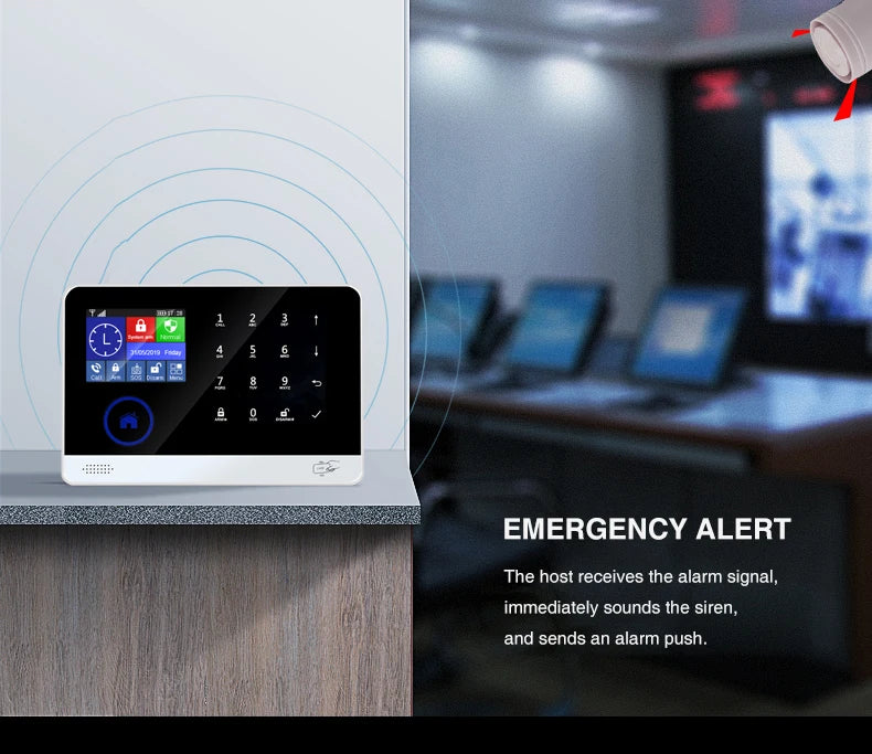 New Landing 6600 – Sistema de alarma Maison Sans Fil WiFi y GSM con pantalla táctil, detector de humos y sensores de seguridad