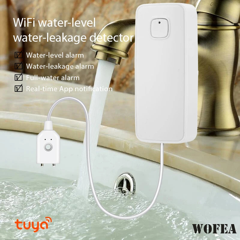 Détecteur de Fuite d’Eau WiFi Tuya avec Alarme 80 dB – Capteur d’Inondation Connecté et Surveillance du Niveau d’Eau
