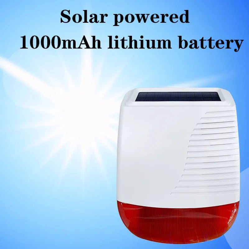 Solar-Außensirene Sans Fil ZUIDID SN40 433 MHz – Auslösealarm mit Blitzlicht für die Sicherheit des Hauses