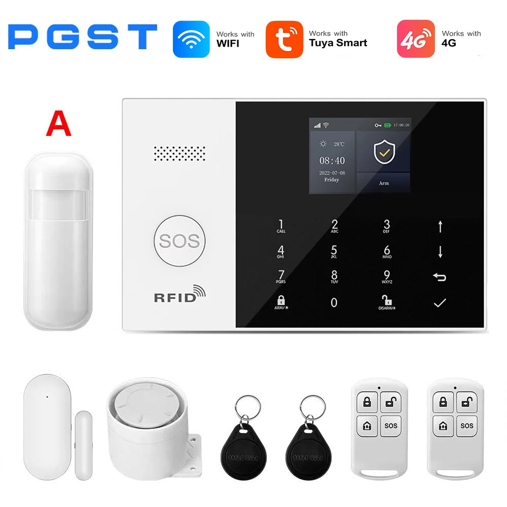 PGST 105-4G – Sistema de alarma Maison Connecté Tuya WiFi y 4G, seguridad sin filtro con aplicación Smart Life y compatibilidad con Alexa