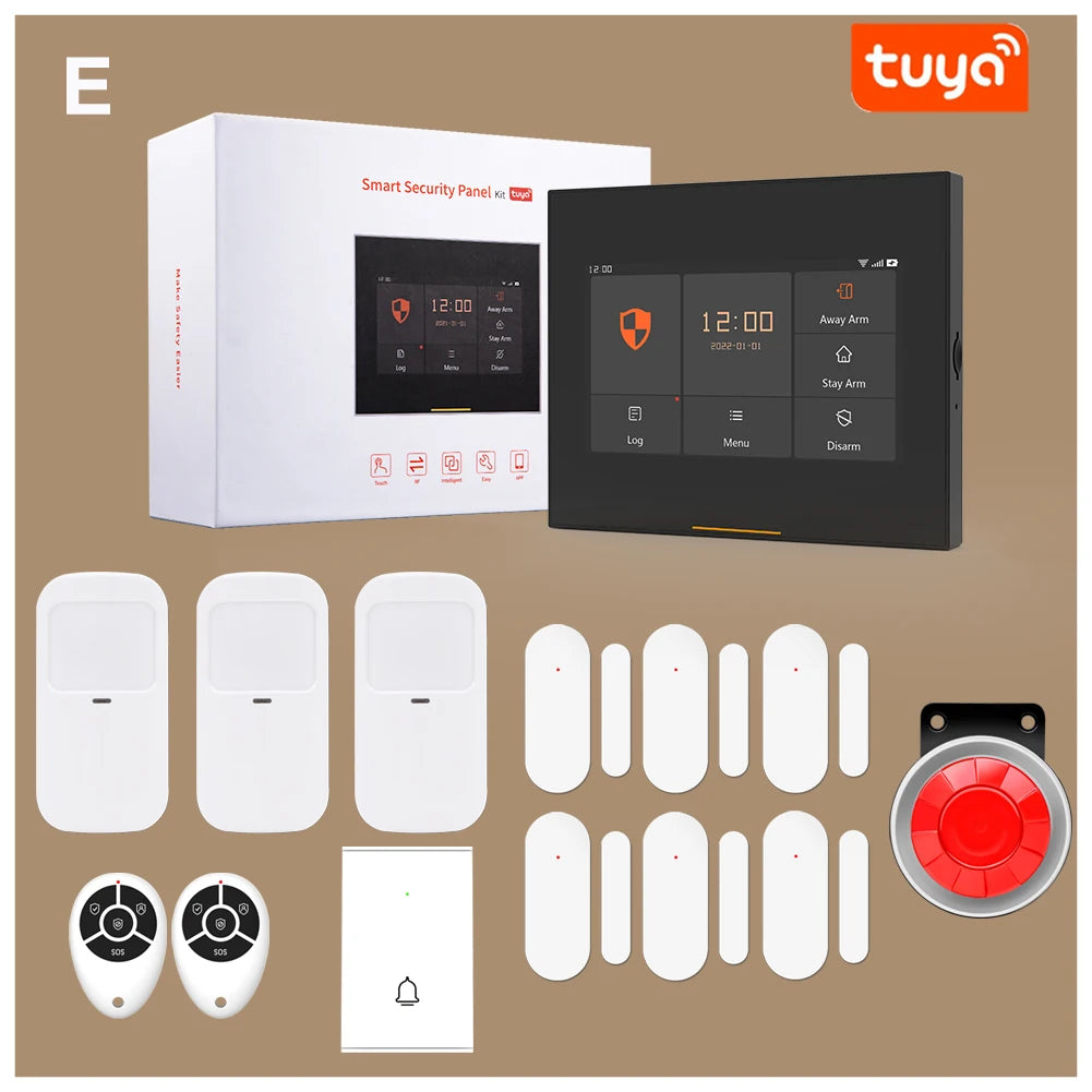 ACJ H501 - Sistema de alarma Maison Connecté WiFi + GSM 2G, Kit Seguridad Sans Fil 433 MHz con Captores y Control Tuya / Alexa 