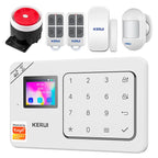 KERUI W181 (PG106) – Hausalarmsystem mit WiFi- und GSM-Verbindung, Sans-Fil-Sicherheitsset mit Bewegungsmelder, Tür-/Fensterschutz und Sirene