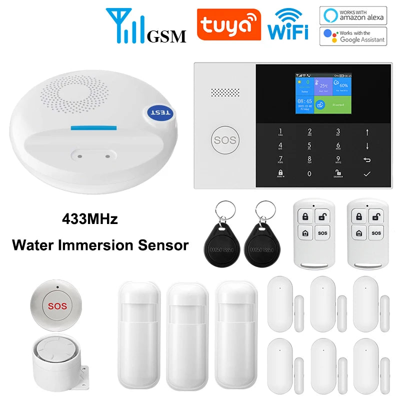 GauTone 105-2G – Sistema de alarma Casa Conectado Tuya WiFi y GSM, Seguridad Sans Fil con Aplicación Smart Life y Compatibilidad Alexa