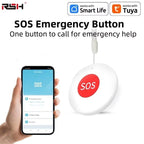 Botón SOS Tuya Zigbee / WiFi – Botón de Llamada de Emergencia con Cordón, Notificación Smartphone para Personas Mayores, Niños y Pacientes