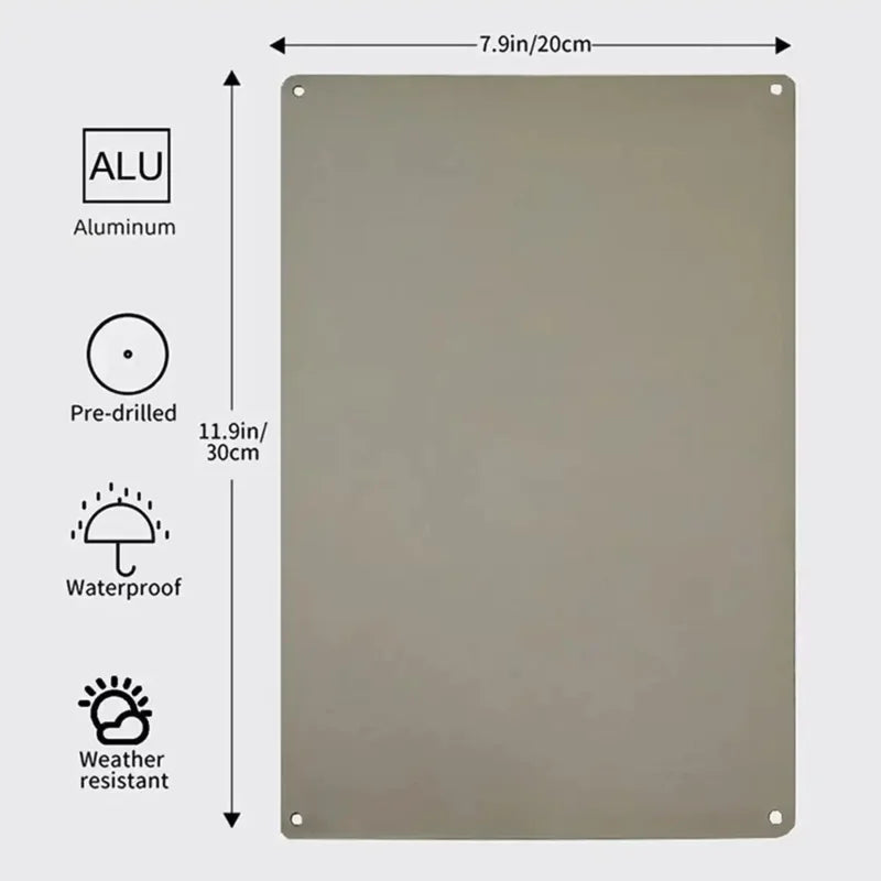 Panneau Alerte Vidéosurveillance 24h en Aluminium 30 x 20 cm – Plaque Sécurité CCTV Murale Style Vintage