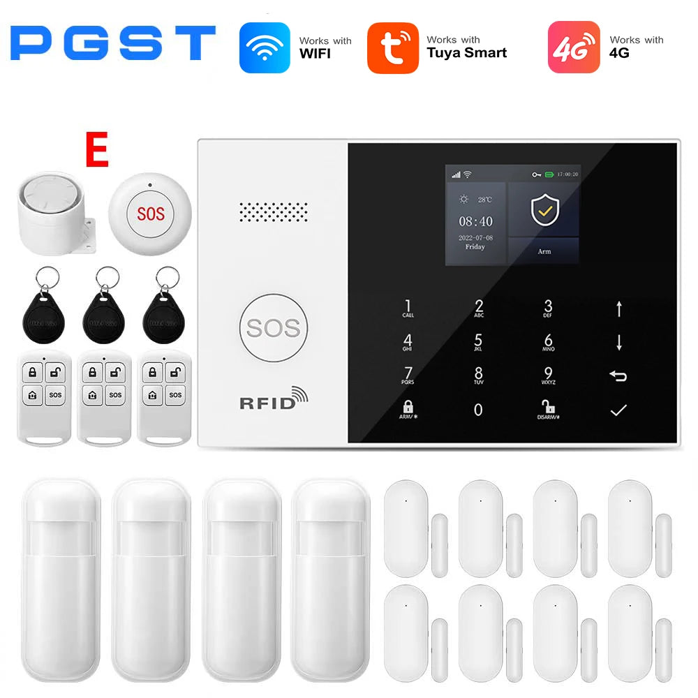 PGST 105-4G – Sistema de alarma Maison Connecté Tuya WiFi y 4G, seguridad sin filtro con aplicación Smart Life y compatibilidad con Alexa