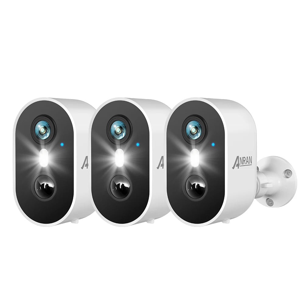 Caméra de Surveillance ANRAN 2K sur Batterie Rechargeable – WiFi 2,4 GHz, Détection Humaine PIR, Vision Nocturne Couleur, Audio Bidirectionnel IP65