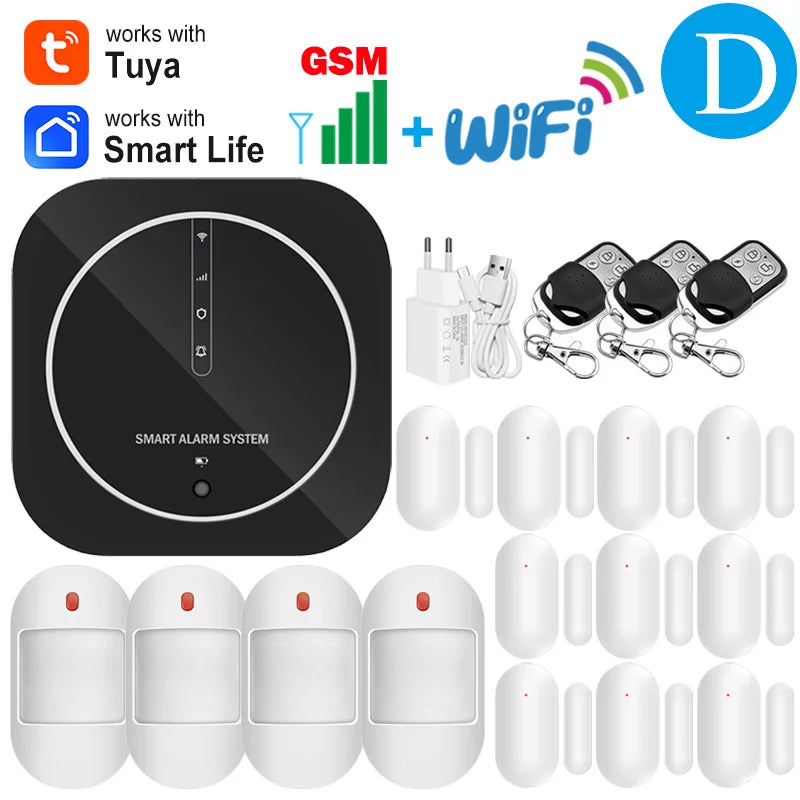 SECUGARD G13 – Hausalarmsystem mit Tuya-WiFi- und GSM-Verbindung, 433 MHz, kabellose Sicherheit mit Smart Life-Anwendung und Alexa-Kompatibilität