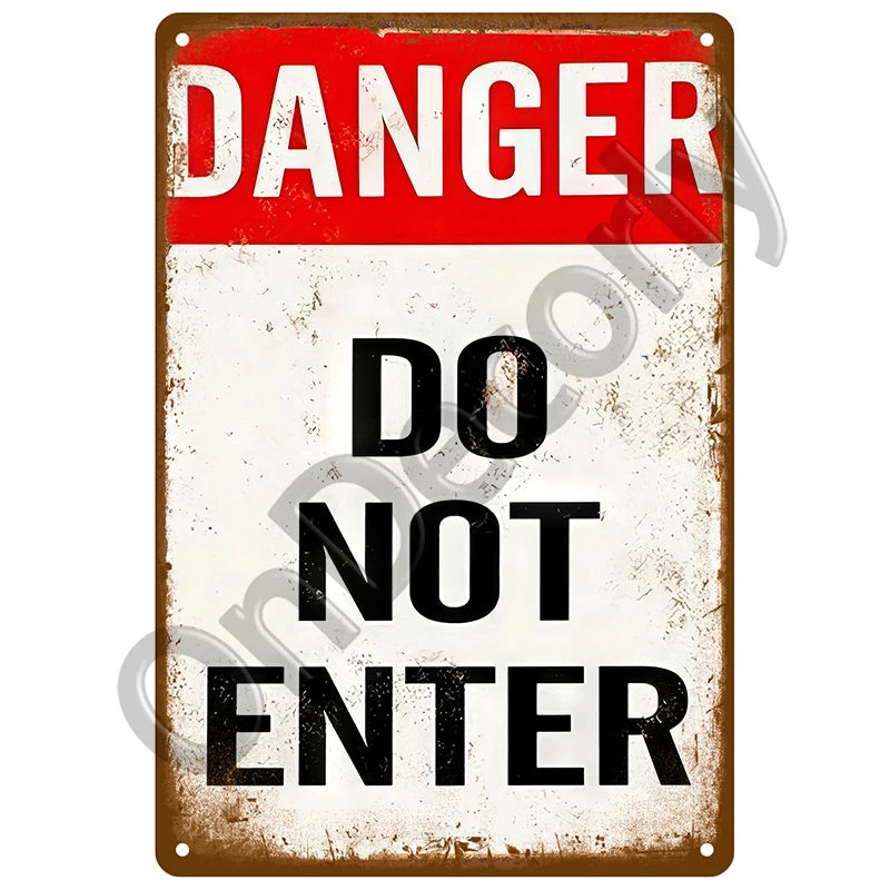 Panneau Vintage CCTV en Métal 20 x 30 cm – Plaque Murale “Vidéosurveillance 24h” pour Bar, Garage, Café et Maison