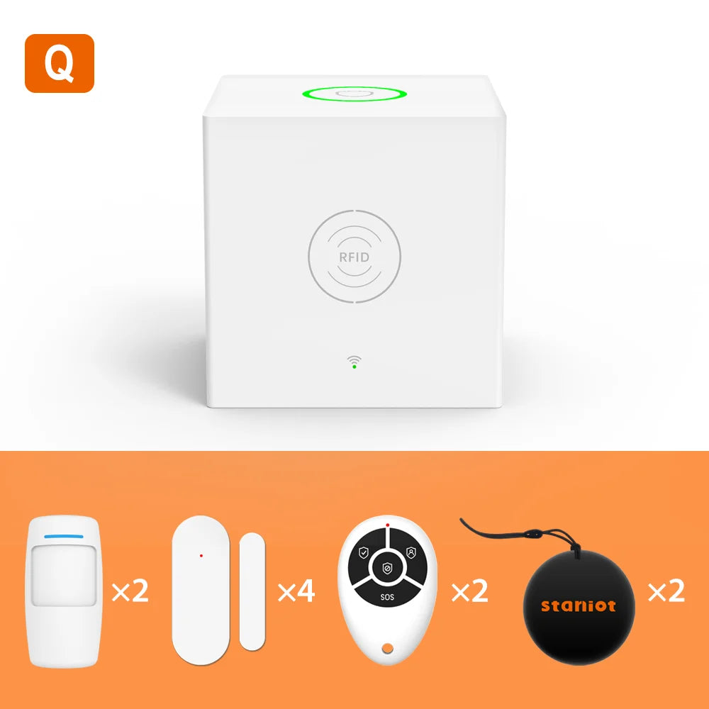 Staniot SecCube 3 – Sistema de alarma Maison Connecté WiFi Tuya 433 MHz con RFID, batería integrada, sirena y control por aplicación y Alexa 