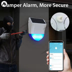 Sirène Extérieure Solaire Connectée Tuya WiFi / Zigbee NUOYING avec Détecteur PIR – Alarme Sonore et Lumineuse Étanche pour Sécurité Maison 