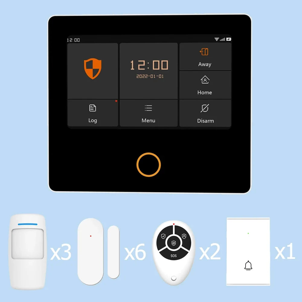 TAIBOAN – Hausalarmsystem mit 4G + WiFi-Verbindung, Sirene 115 dB, Tastsensor und Steuerung über Tuya/Alexa/Google Assistant 