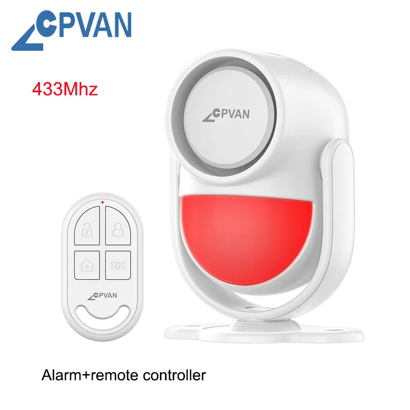 Detector de movimiento infrarrojo PIR CPVAN con Sirène 125 dB – Alarma de casa, garaje, apertura y autocaravana con teléfono y capturador de puerta 