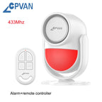 Detector de movimiento infrarrojo PIR CPVAN con Sirène 125 dB – Alarma de casa, garaje, apertura y autocaravana con teléfono y capturador de puerta 