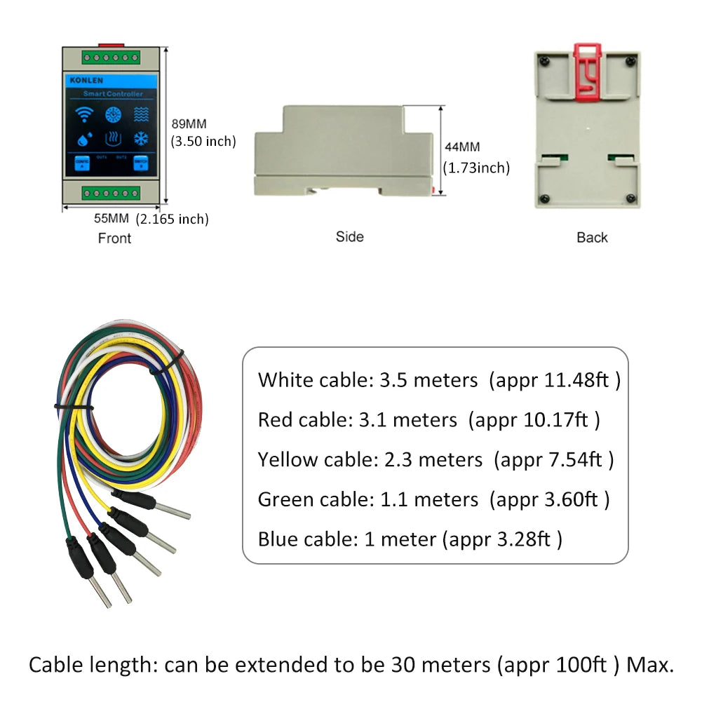Contrôleur de Niveau d'Eau WiFi KONLEN Tuya – Capteur Intelligent de Gestion et Alarme de Débordement pour Cuve, Réservoir et Piscine 