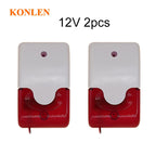 Sirène Filaire avec Flash Rouge KONLEN KL-YSS 110 dB – Alarma sonora y visual 9V/12V para seguridad interior