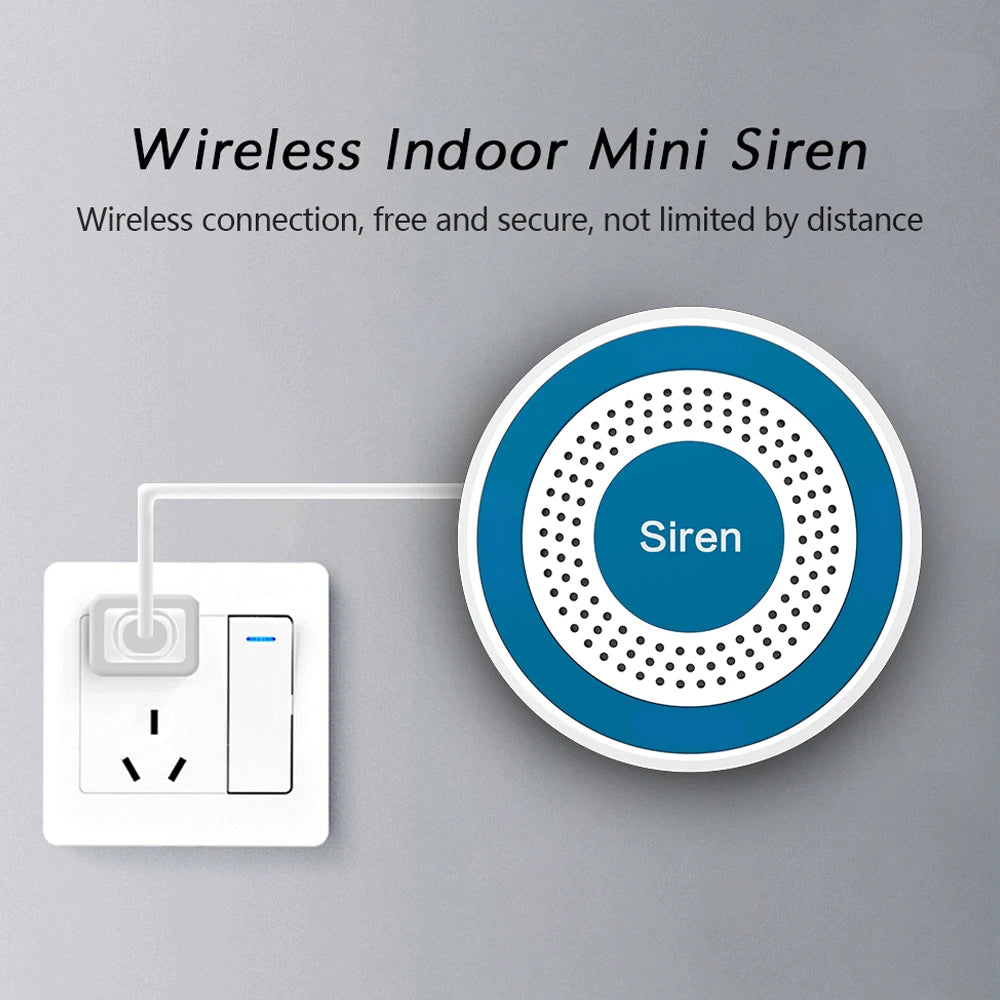 Sirène Intérieure Connectée PGST 433 MHz avec Détecteur de Mouvement et Son – Alarme Compatible Tuya, Alexa et Google Assistant