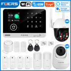 FUERS G03 Heimalarmsystem WiFi + GSM – Anti-Ventil-Zentrale mit farbigem Bildschirm, Sensoren und Steuerung über Tuya Smart, kompatibel mit Alexa