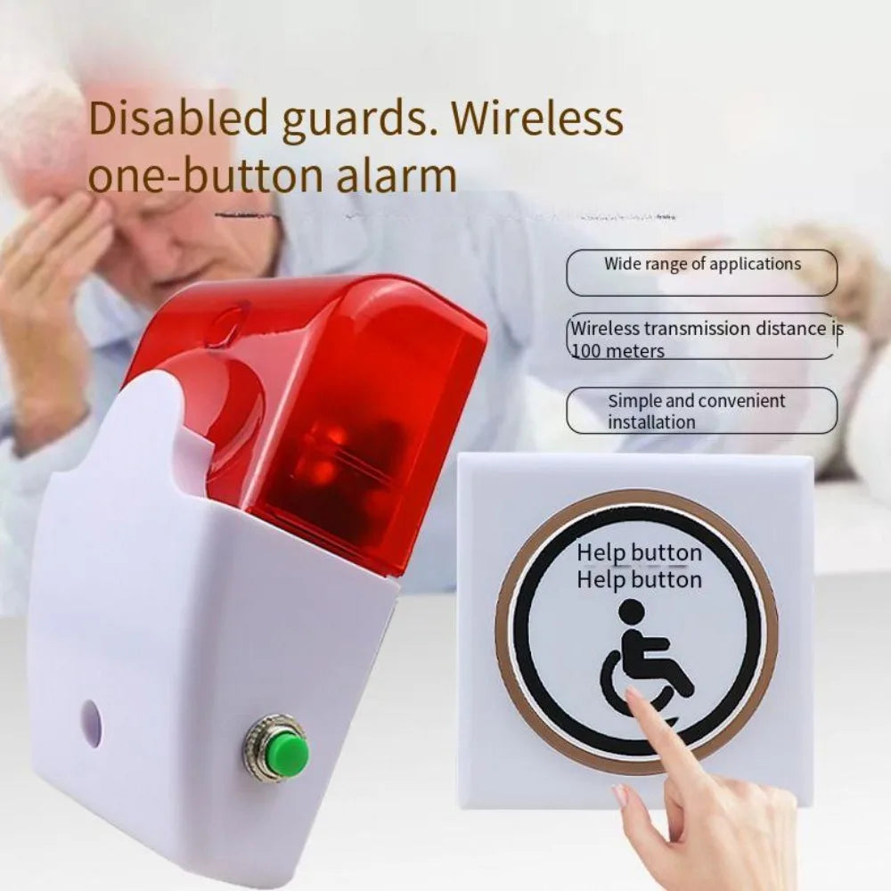 Alarme SOS Sans Fil pour Toilettes PMR – Botón de llamada de urgencia Audible et Visuel pour Personnes Âgées et Espaces Publics