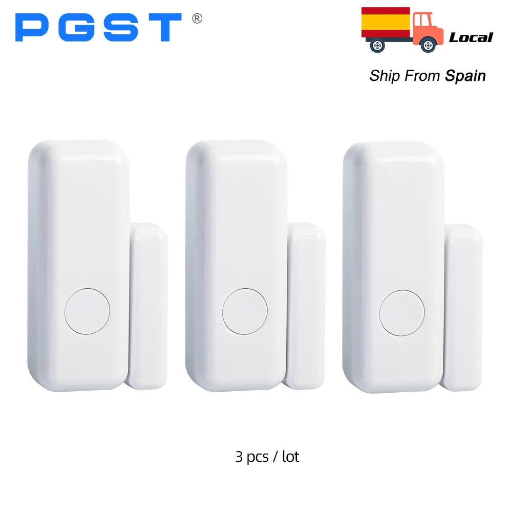 PGST – Détecteur d’Ouverture Porte et Fenêtre Sans Fil 433 MHz pour Système d’Alarme Maison