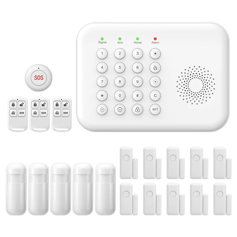 Sistema de alarma Maison PGST WiFi + GSM 2G Tuya – Kit de seguridad conectado con detectores de movimiento y captadores de puerta/ventana