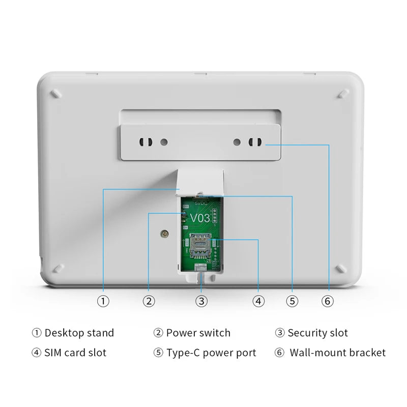 Earykong ER-G03 - Sistema de alarma Maison Connecté Tuya WiFi &amp; GSM, Clavier Tactile, RFID, Écran Couleur, Seguridad Sans Fil Anti-Intrusion