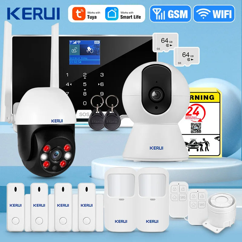 KERUI G20 – Smartes Tuya-Smart-Alarmsystem mit farbigem Bildschirm, Sirene und 433-MHz-Funkdetektoren, kompatibel mit Alexa 