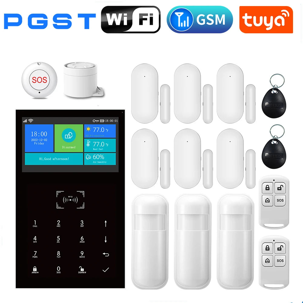 PGST 109-2G – Sistema de alarma Maison Connecté Tuya WiFi &amp; GSM, Seguridad Sans Fil 433 MHz con aplicación Smart Life, compatible con Alexa y Google Assistant
