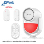 Detector de movimiento infrarrojo PIR CPVAN con Sirène 125 dB – Alarma de casa, garaje, apertura y autocaravana con teléfono y capturador de puerta 